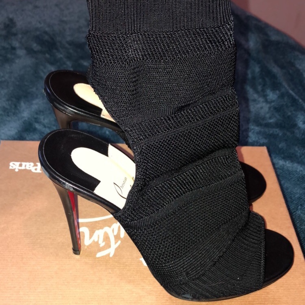 Christian Louboutin black open toe booties